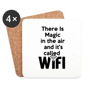there_is_magic_air_wifi - Dessous de verre (lot de 4) - blanc - Devant