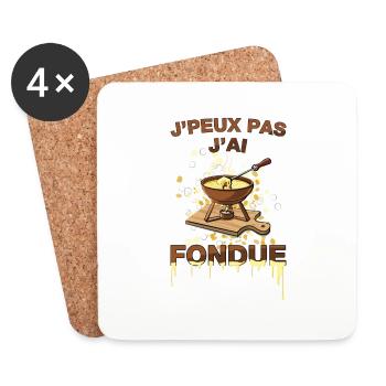 J'ai fondue - Dessous de verre (lot de 4) - blanc - Devant