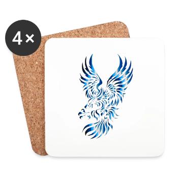 adler eagle bussard falke habicht hawk falcon14 - Untersetzer (4er-Set) - Weiß - Vorne