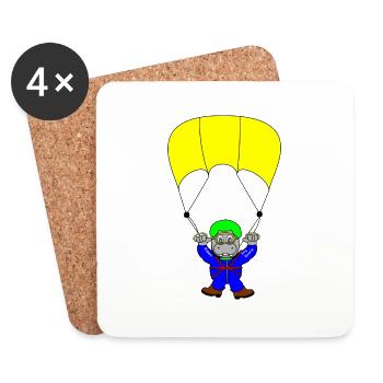 parachute fallschirmspringen parachuting skydiver - Untersetzer (4er-Set) - Weiß - Vorne