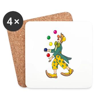 clown harlekin hofnarr kasper komiker narr witzbol - Untersetzer (4er-Set) - Weiß - Vorne