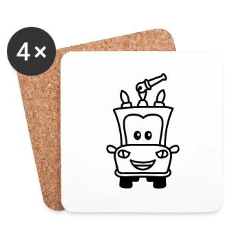 fire_truck - Coasters (set of 4) - white - Front
