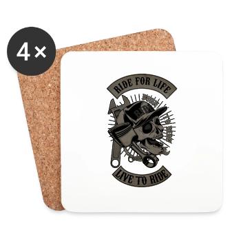 Ride Skull Sons (Vintage) - Dessous de verre (lot de 4) - blanc - Devant