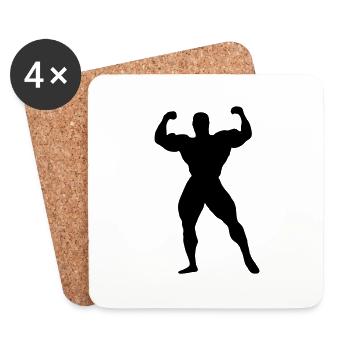 Bodybuilding - Untersetzer (4er-Set) - Weiß - Vorne