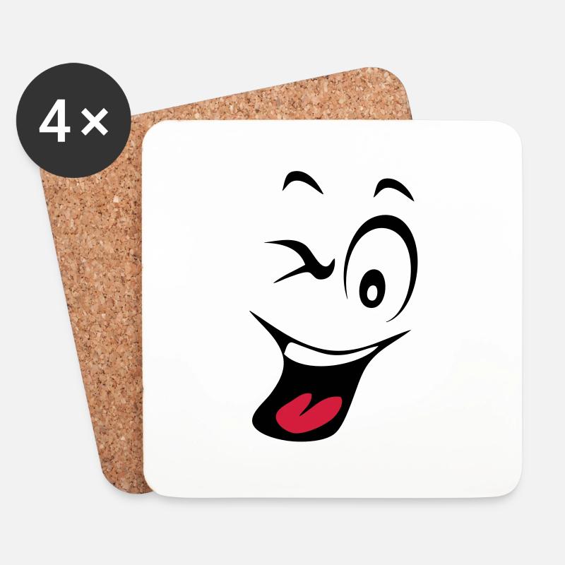 lachender Smiley humeur1 - Untersetzer (4er-Set) - Weiß