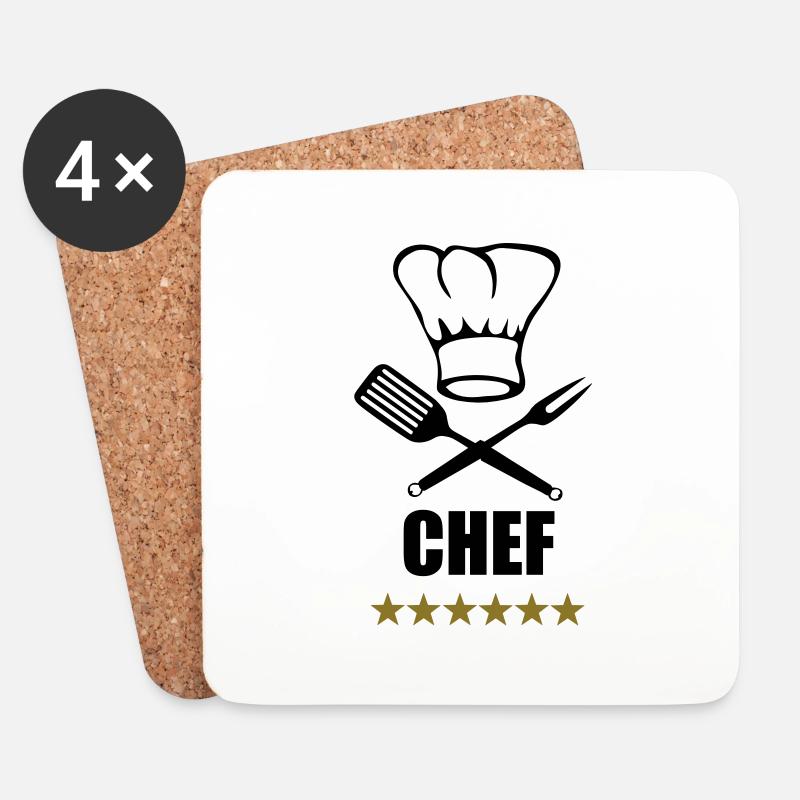Kochen - Untersetzer (4er-Set) - Weiß