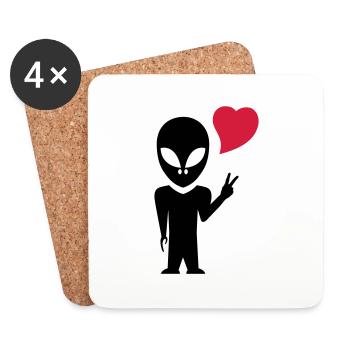 alien_love - Untersetzer (4er-Set) - Weiß - Vorne