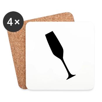 Sektglas - Coasters (set of 4) - white - Front