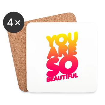 You are so beautiful (degradé) - Dessous de verre (lot de 4) - blanc - Devant