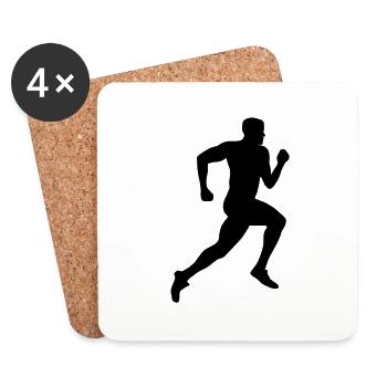 Sprinter, Läufer, Laufen - Running - Untersetzer (4er-Set) - Weiß - Vorne