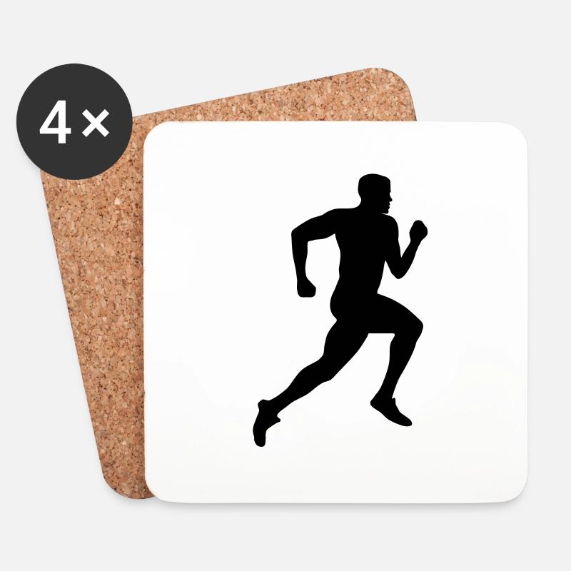 Sprinter, Läufer, Laufen - Running - Untersetzer (4er-Set) - Weiß