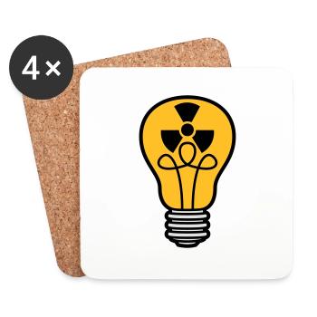 atom energie zeichen symbol radioaktiv gluehbirne - Untersetzer (4er-Set) - Weiß - Vorne