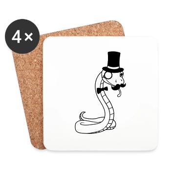 gentleman gentlemen cylinder rich monocle glasses s - Coasters (set of 4) - white - Front