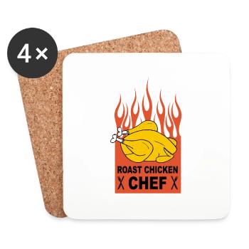 roast chicken chef - Untersetzer (4er-Set) - Weiß - Vorne