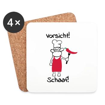 Caution schaaf! - Coasters (set of 4) - white - Front