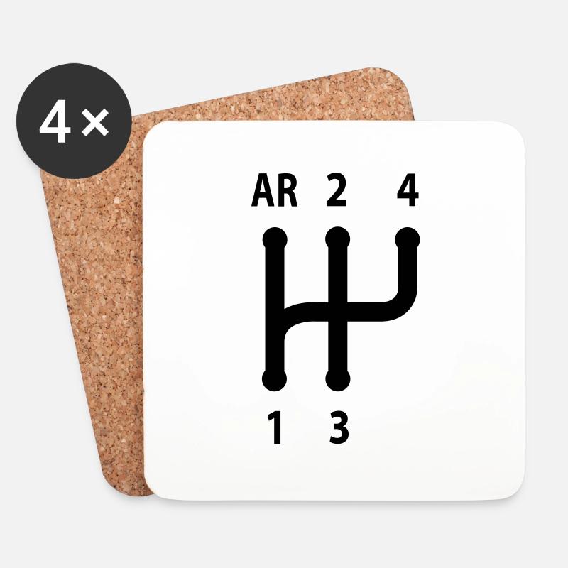 Gitter 4 - Untersetzer (4er-Set) - Weiß
