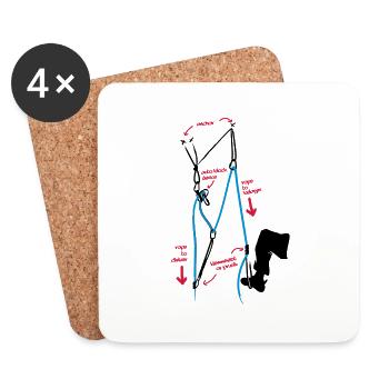 Escalade - Poulie de sauvetage copain - Dessous de verre (lot de 4) - blanc - Devant