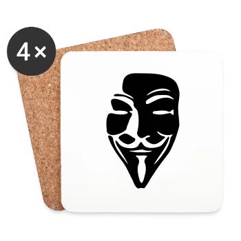 Guy Fawkes Mask for dark shirts - Untersetzer (4er-Set) - Weiß - Vorne