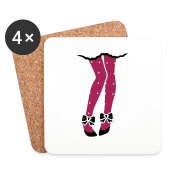 Fille - Talons - talons hauts - chaussures - - Dessous de verre (lot de 4) - blanc - Devant