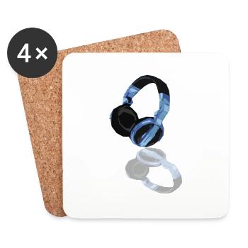 Casque DJ 2.0 - Dessous de verre (lot de 4) - blanc - Devant