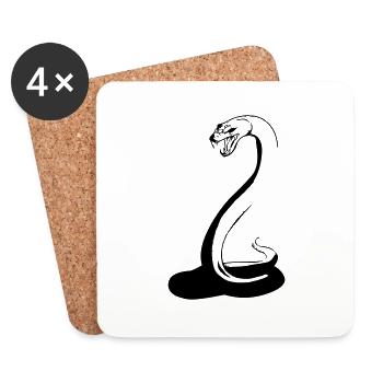 serpent - Dessous de verre (lot de 4) - blanc - Devant