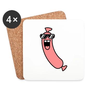 Cool Sausage - Untersetzer (4er-Set) - Weiß - Vorne