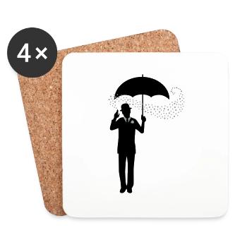 Magician - Umbrella - Melon - Pantomime - 2C - Coasters (set of 4) - white - Front