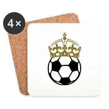 Koenig Fussball - König - King Football - Untersetzer (4er-Set) - Weiß - Vorne