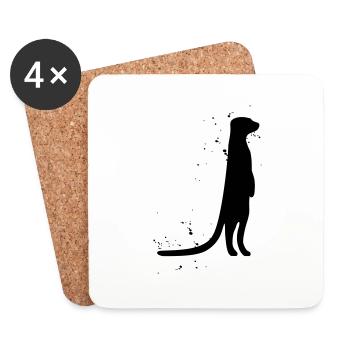 meerkat - Coasters (set of 4) - white - Front
