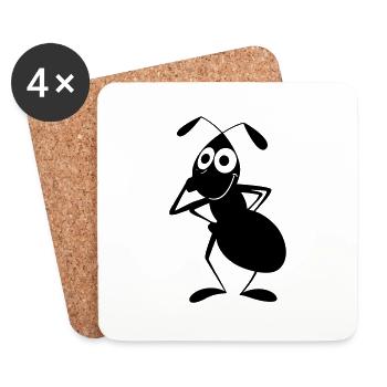 Ant get eyelid down - Coasters (set of 4) - white - Front