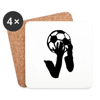 football head grip logo - Coasters (set of 4) - white - Front