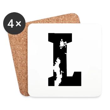 L - Buchstabe - Untersetzer (4er-Set) - Weiß - Vorne