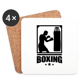 boxing_f1 - Untersetzer (4er-Set) - Weiß - Vorne