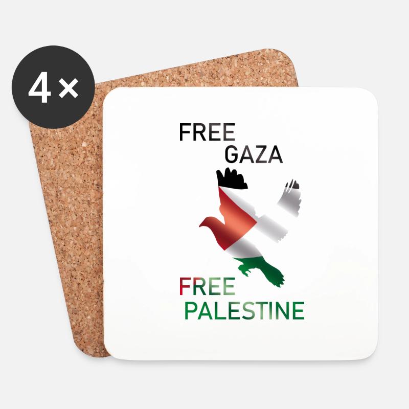 Free Gaza - Untersetzer (4er-Set) - Weiß