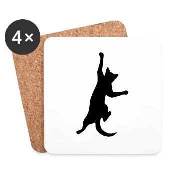 katze kletterkatze - Untersetzer (4er-Set) - Weiß - Vorne