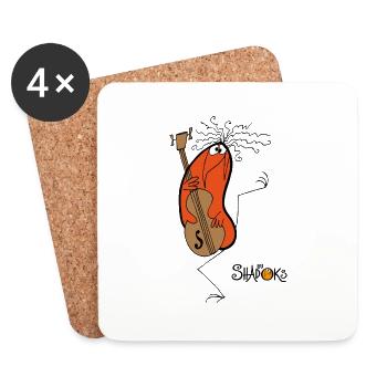 Shadok musicien 02 - Dessous de verre (lot de 4) - blanc - Devant