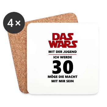 30 Geburtstag - Untersetzer (4er-Set) - Weiß - Vorne