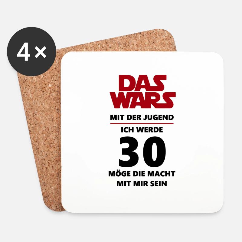 30 Geburtstag - Untersetzer (4er-Set) - Weiß