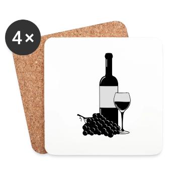 Wein - Untersetzer (4er-Set) - Weiß - Vorne