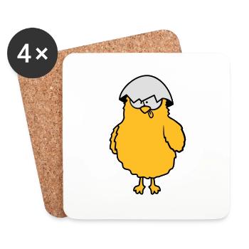 Crazy funny chicks - Coasters (set of 4) - white - Front