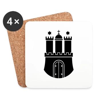 castle hambourg - Coasters (set of 4) - white - Front