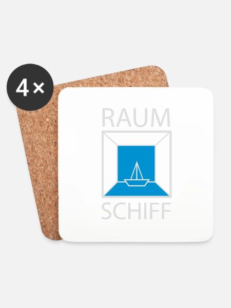 Raumschiff - Untersetzer (4er-Set) - Weiß