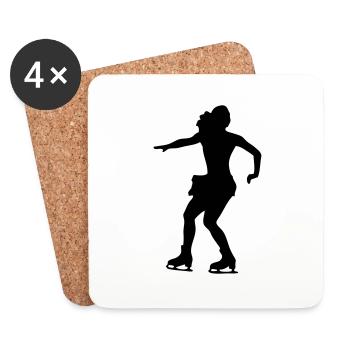 Eiskunstlauf - Figure Skating - Untersetzer (4er-Set) - Weiß - Vorne