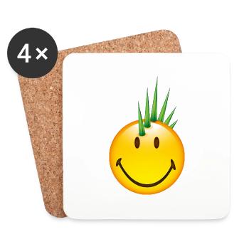 Smiley Punk - Untersetzer (4er-Set) - Weiß - Vorne