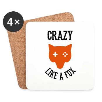 Crazy Like a FOX - Coasters (set of 4) - white - Front