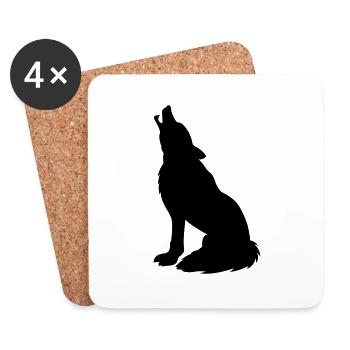 wolf_01 - Untersetzer (4er-Set) - Weiß - Vorne