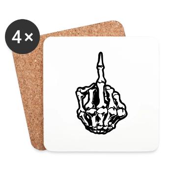middlefinger_skull_01 - Untersetzer (4er-Set) - Weiß - Vorne