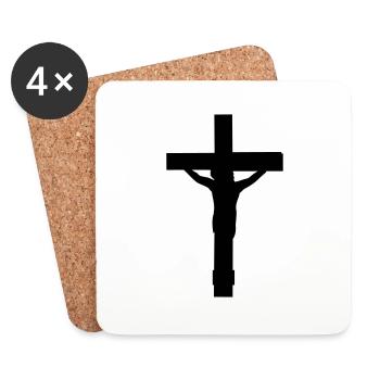 schwarz tot angenagelt kreuz symbol team crew freu - Untersetzer (4er-Set) - Weiß - Vorne