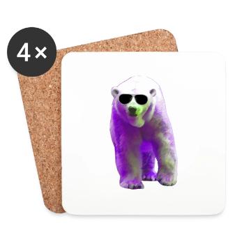 Polar Bear - Eisbär - Untersetzer (4er-Set) - Weiß - Vorne