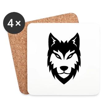 wolf - Dessous de verre (lot de 4) - blanc - Devant